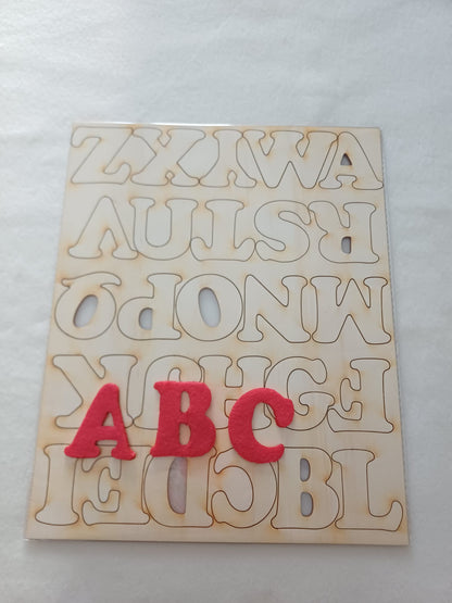 Set di lettere in legno decorative: corsivo e stampatello
